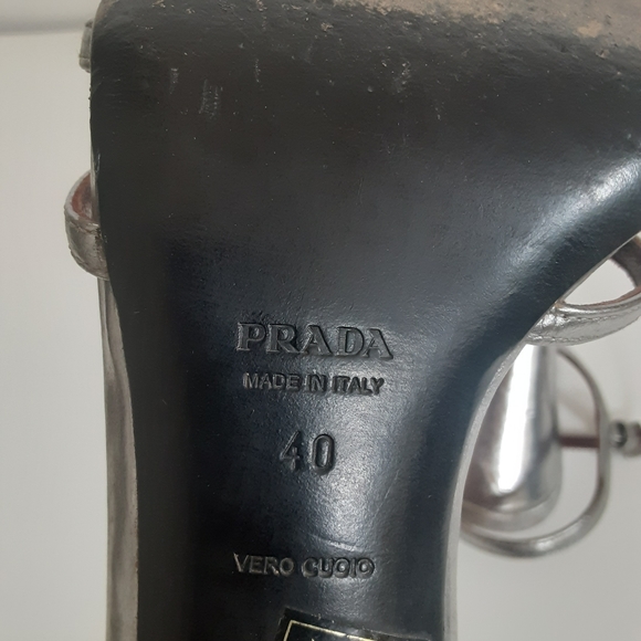 Prada heels metallic shoes sz 40 - Picture 9 of 12